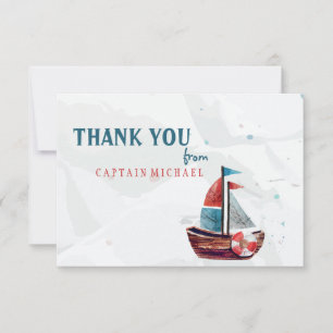 Watercolor Boat Thank You card