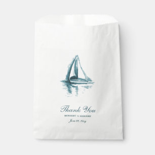 Watercolor Boat Wedding Thank You Favour Bags