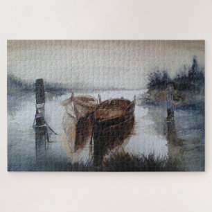 watercolor boats jigsaw puzzle