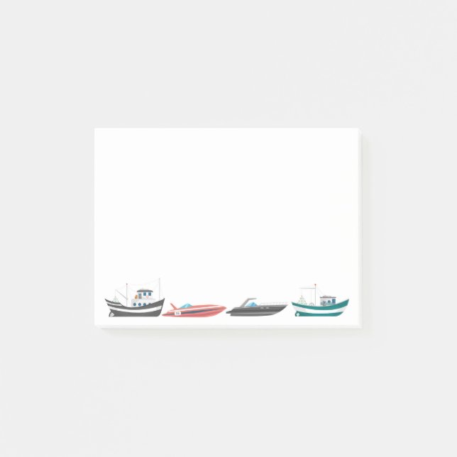 Watercolor Boats Ships Painting Art Post-it Notes (Front)