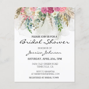 Watercolor Bohemian Eucalyptus Floral Bouquet 