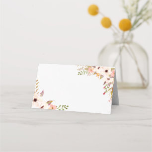 Watercolor Bohemian Flowers Custom Place Cards