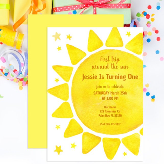 Watercolor Boho 1st Birthday Napkins – First Trip  Invitation (Creator Uploaded)