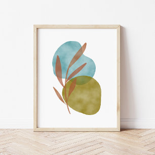 Watercolor Boho Abstract Shapes Art Poster