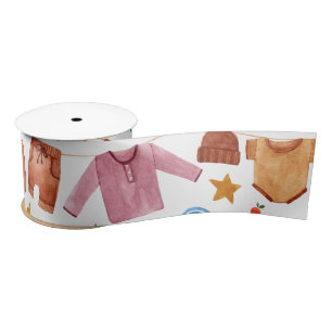  Watercolor Boho Baby Clothes Baby Shower Birthday Satin Ribbon