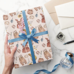 Watercolor Boho Baby Clothing Baby Shower Wrapping Paper