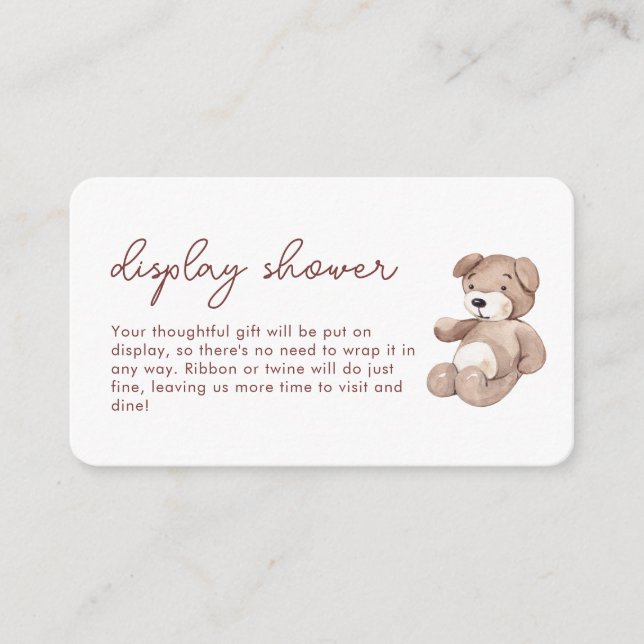 Watercolor Boho Baby Display Shower  Enclosure Card (Front)