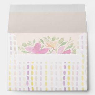 Watercolor Boho Blush Floral Elegant Envelope