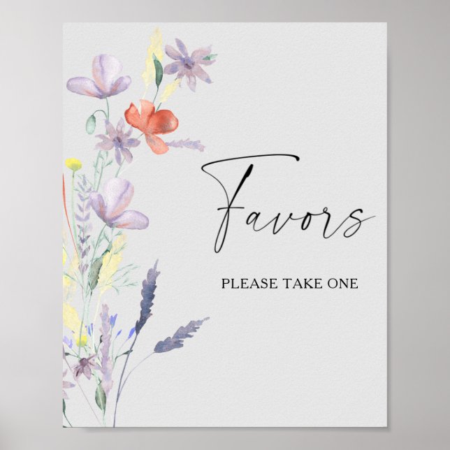 Watercolor boho bridal favours please take one  poster (Front)