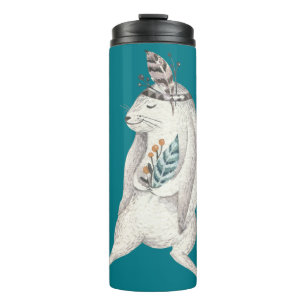 Watercolor Boho Bunny Thermal Tumbler