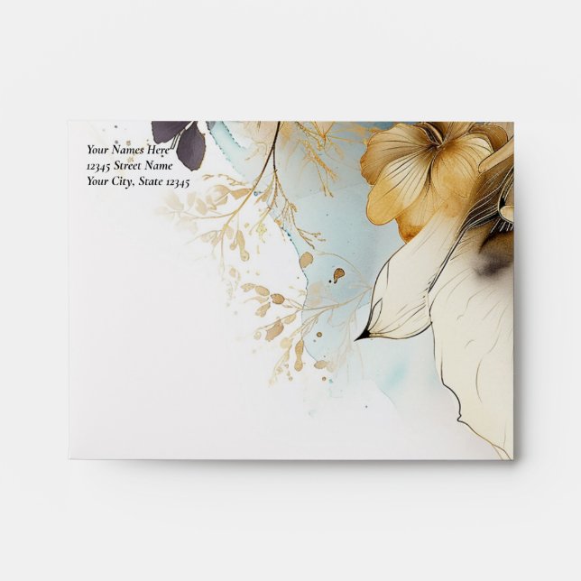 Watercolor Boho Calla Lily  Envelope (Front)
