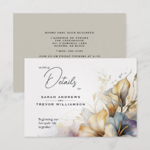 Watercolor Boho Calla Lily Floral  Enclosure Card