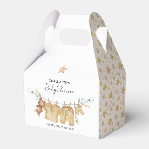 Watercolor Boho Clothesline Baby Shower  Favour Box