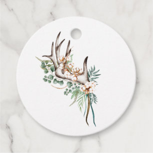 Watercolor Boho Cotton and Eucalyptus Boho Favour Tags