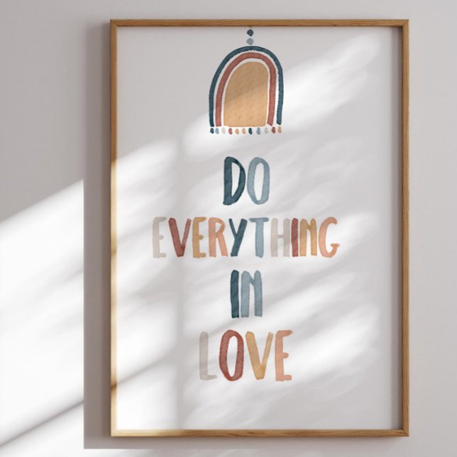 Watercolor boho Do everything in love poster (Creator Uploaded)