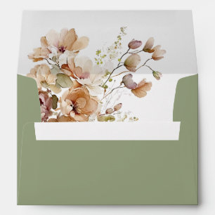 Watercolor Boho Fall Floral Baby Shower  Envelope
