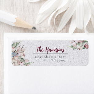 Watercolor Boho Floral and Botanical Address