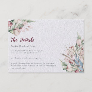 Watercolor Boho Floral and Botanical Wedding Enclosure Card