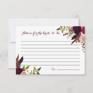 Watercolor Boho Floral Autumn Advice for the Bride