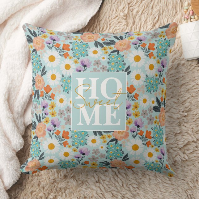 Watercolor Boho Floral Cushion (Blanket)