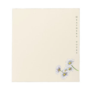 Watercolor Boho Floral Daisy Christmas Gift Notepad