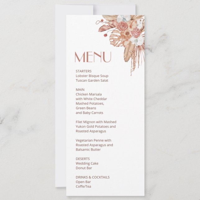 Watercolor Boho Floral    Invitation (Front)