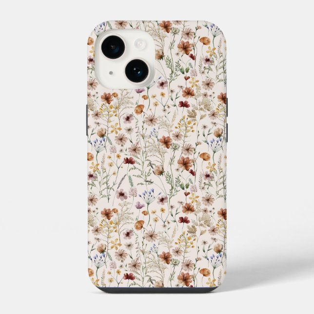 Watercolor Boho Floral Pattern iPhone / iPad case (Back)