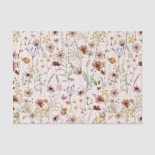 Watercolor Boho Floral Pattern Tissue Paper