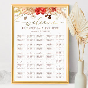 Watercolor Boho Floral Wedding Seating Charts