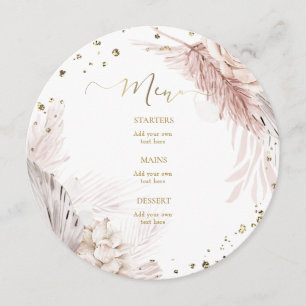 watercolor boho flowers menu