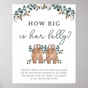 Watercolor Boho Gender Neutral Twins Shower Games  Poster