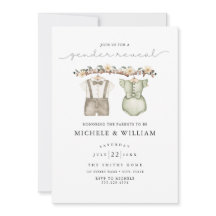 Watercolor Boho Gender Reveal Party Invitation