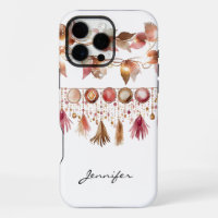 Watercolor Boho Leaf Feather Indian iPhone 