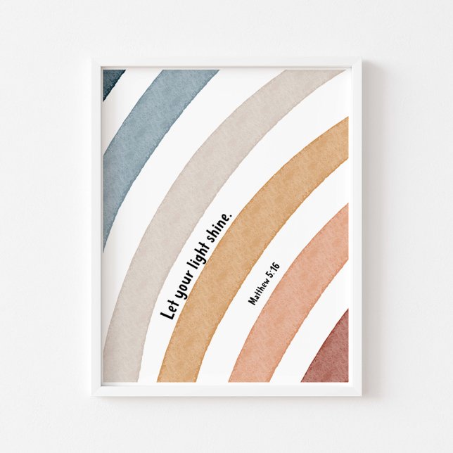 Watercolor boho let your light shine poster (Creator Uploaded)