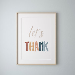 Watercolor boho lets thank poster