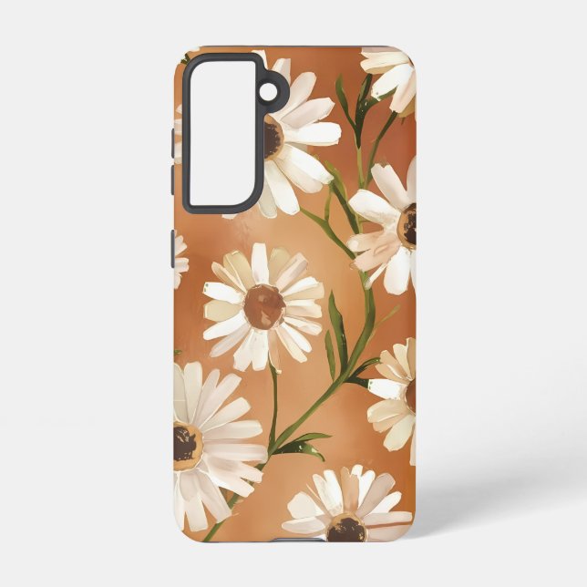 Watercolor Boho Minimalist Phone Case | Daisies D (Back)