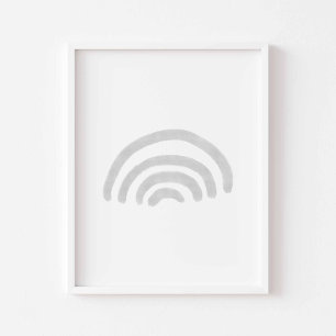 Watercolor boho minimalist rainbow poster