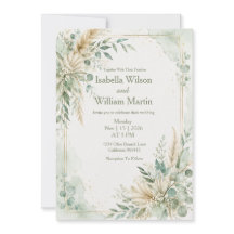 Watercolor Boho Mint Green Wedding