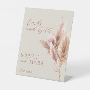 Watercolor Boho Pampas Grass Cards & Gift Sign