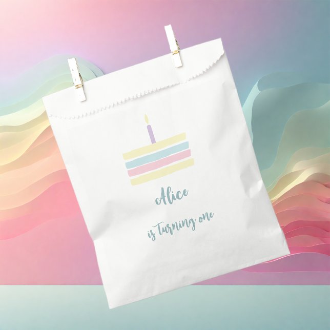 Watercolor boho pastel cake  Birthday   Favour Bags (Creator Uploaded)