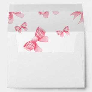 Watercolor Boho Pink Bow Baby Shower Birthday  Envelope