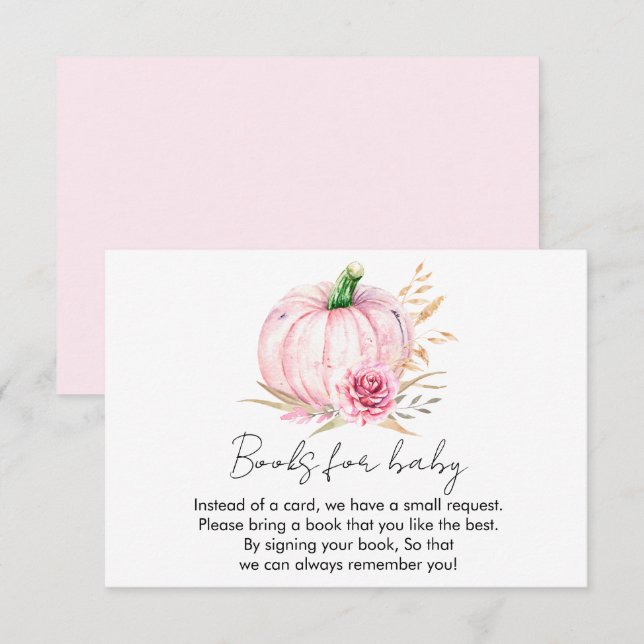 Watercolor Boho Pumpkin Babyshower  Enclosure Card (Front/Back)