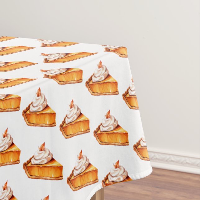 Watercolor Boho Pumpkin Pie Pattern Tablecloth (In Situ)