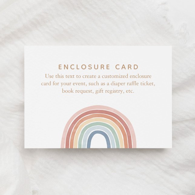 Watercolor Boho Rainbow Baby Shower Enclosure Card (Creator Uploaded)