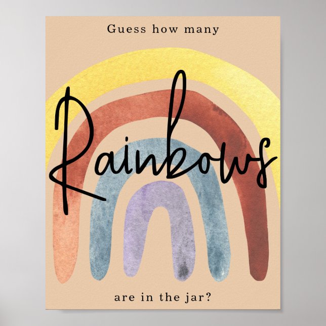 Watercolor Boho Rainbow / How many rainbows Poster (Front)