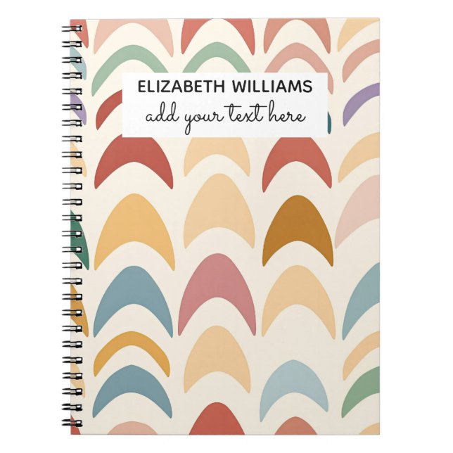 Watercolor Boho Rainbow Notebook (Front)