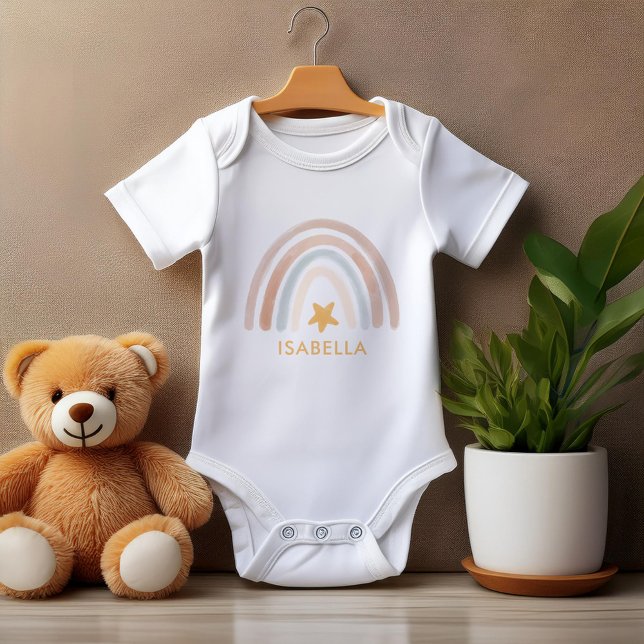 Watercolor Boho Rainbow Personalised Baby Bodysuit (Creator Uploaded)