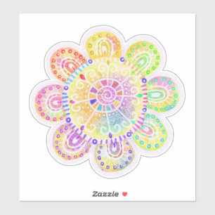 Watercolor Boho Style Large Sunflower