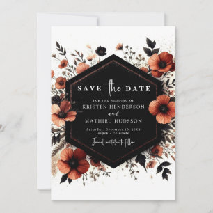 Watercolor Boho Terracotta Wedding Save The Date