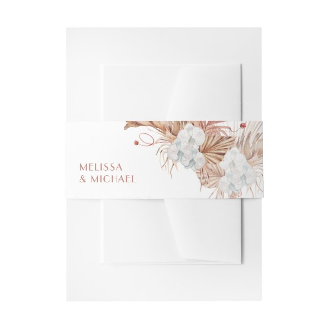 Watercolor Boho Wedding  Invitation Belly Band (Front Example)